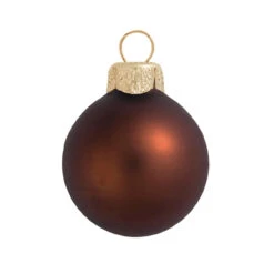 40ct Cocoa Brown Matte Glass Ball Christmas Ornaments 1.25" (30mm)