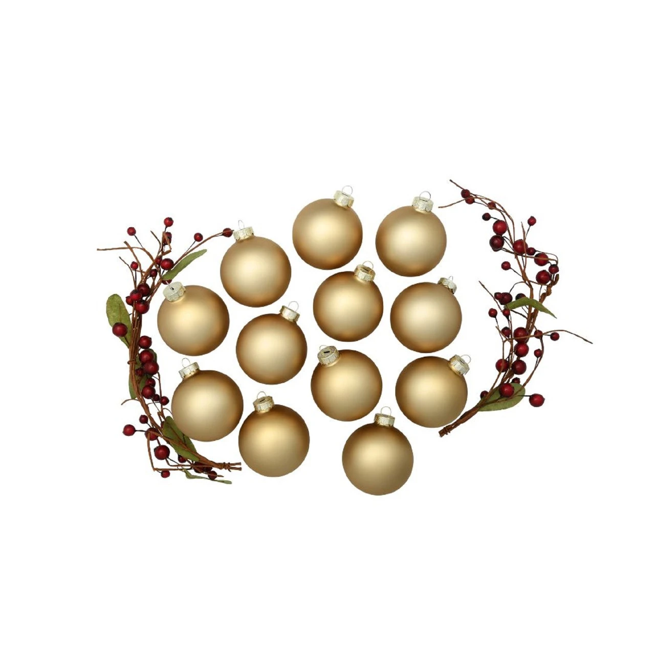 12ct Matte Gold Glass Ball Christmas Ornaments 2.75" (70mm) 4 12ct Matte Gold Glass Ball Christmas Ornaments 2.75" (70mm) - Image 2
