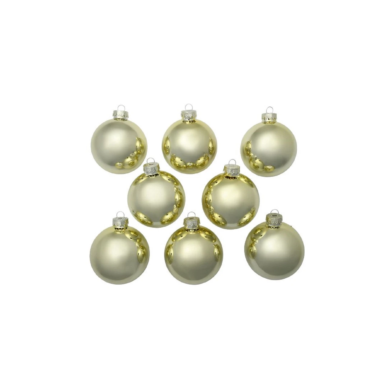 8ct Gold Shiny Glass Christmas Ball Ornaments 3.25" (80mm) 5 8ct Gold Shiny Glass Christmas Ball Ornaments 3.25" (80mm) - Image 3
