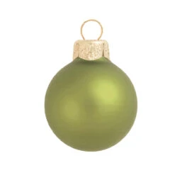 12ct Matte Light Green Glass Ball Christmas Ornaments 2.75" (70mm)