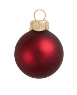 8ct Henna Red Matte Finish Glass Christmas Ball Ornaments 3.25" (80mm)