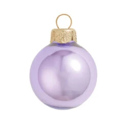 8ct Lavender Purple Pearl Glass Christmas Ball Ornaments 3.25" (80mm)