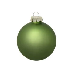 2ct Lime Green Matte Glass Christmas Ball Ornaments 6" (150mm)