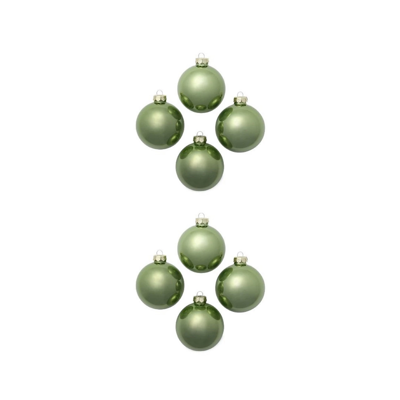 8ct Lime Green Glass Pearl Christmas Ball Ornaments 3.25" (80mm) 4 8ct Lime Green Glass Pearl Christmas Ball Ornaments 3.25" (80mm) - Image 2