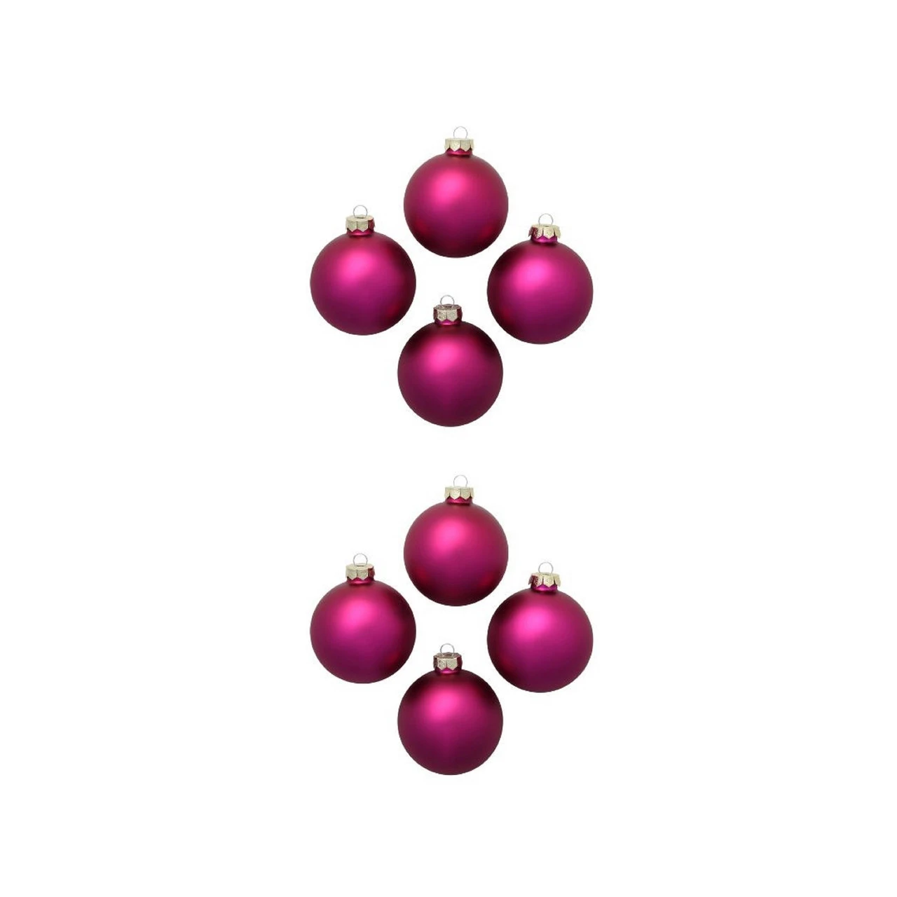 8ct Raspberry Pink Matte Glass Ball Christmas Ornaments 3.25" (80mm) 4 8ct Raspberry Pink Matte Glass Ball Christmas Ornaments 3.25" (80mm) - Image 2