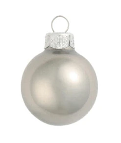 8ct Silver Pearl Christmas Ball Ornaments 3.25" (80mm)