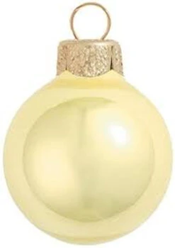 40ct Sun Yellow Pearl Glass Ball Christmas Ornaments 1.5"