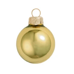 2ct Sun Yellow Shiny Glass Christmas Ball Ornaments 6" (150mm)
