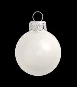 2ct White Shiny Glass Christmas Ball Ornaments 6" (150mm)