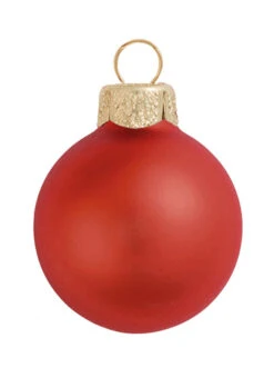 12ct Fire Orange Matte Glass Christmas Ball Ornaments 2.75" (70mm)