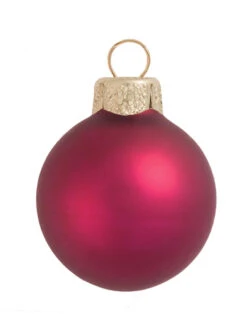 2ct Berry Red Matte Finish Glass Christmas Ball Ornaments 6" (150mm)