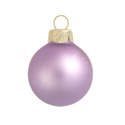 40ct Soft Lavender Matte Glass Christmas Ball Ornaments 1.25" (30mm)