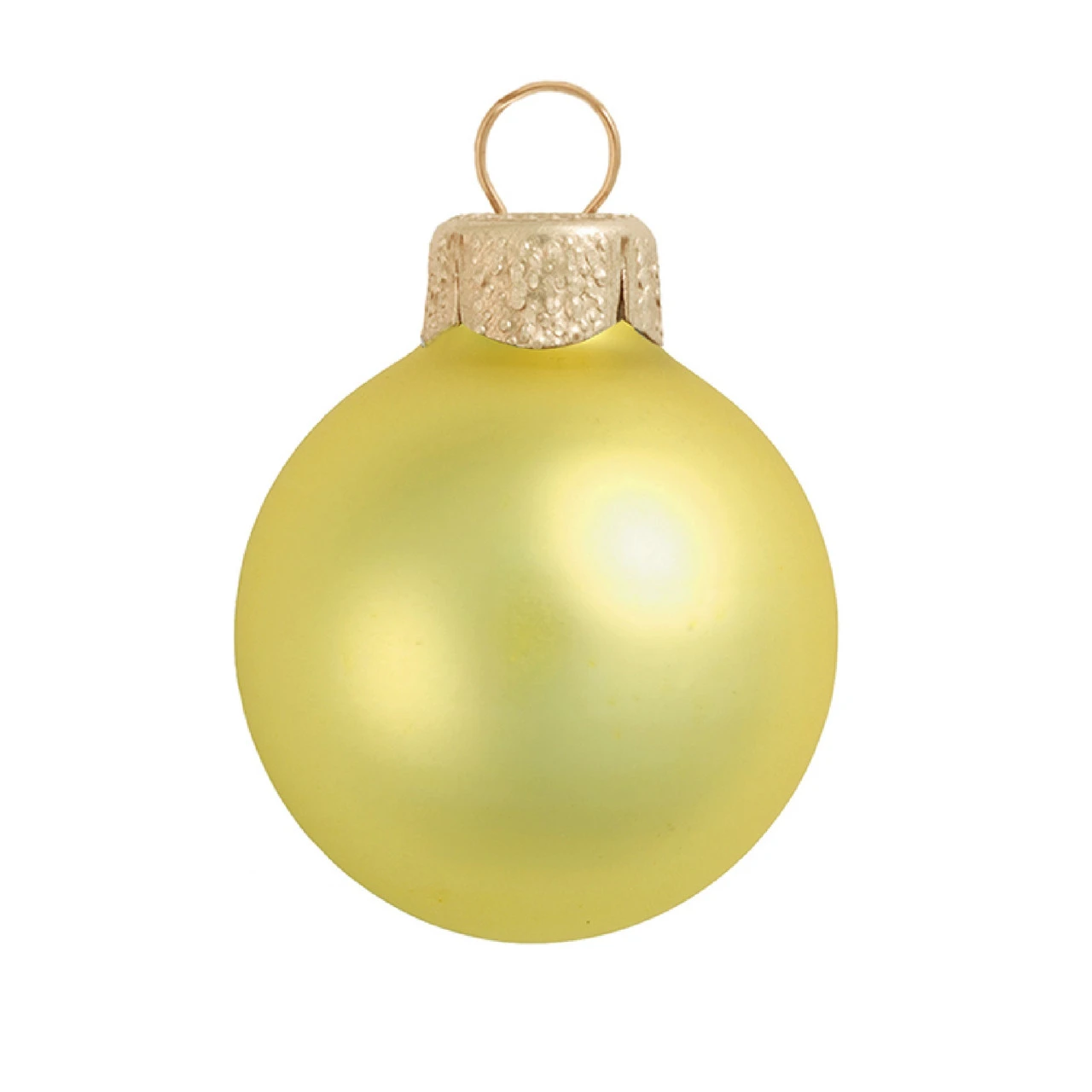 Matte Soft Yellow Glass Ball Christmas Ornament 7" (180mm) 3 Matte Soft Yellow Glass Ball Christmas Ornament 7" (180mm)