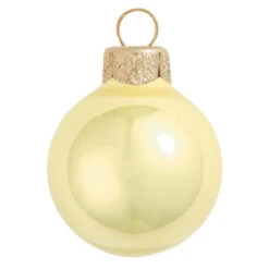 Pearl Soft Yellow Glass Ball Christmas Ornament 7" (180mm)