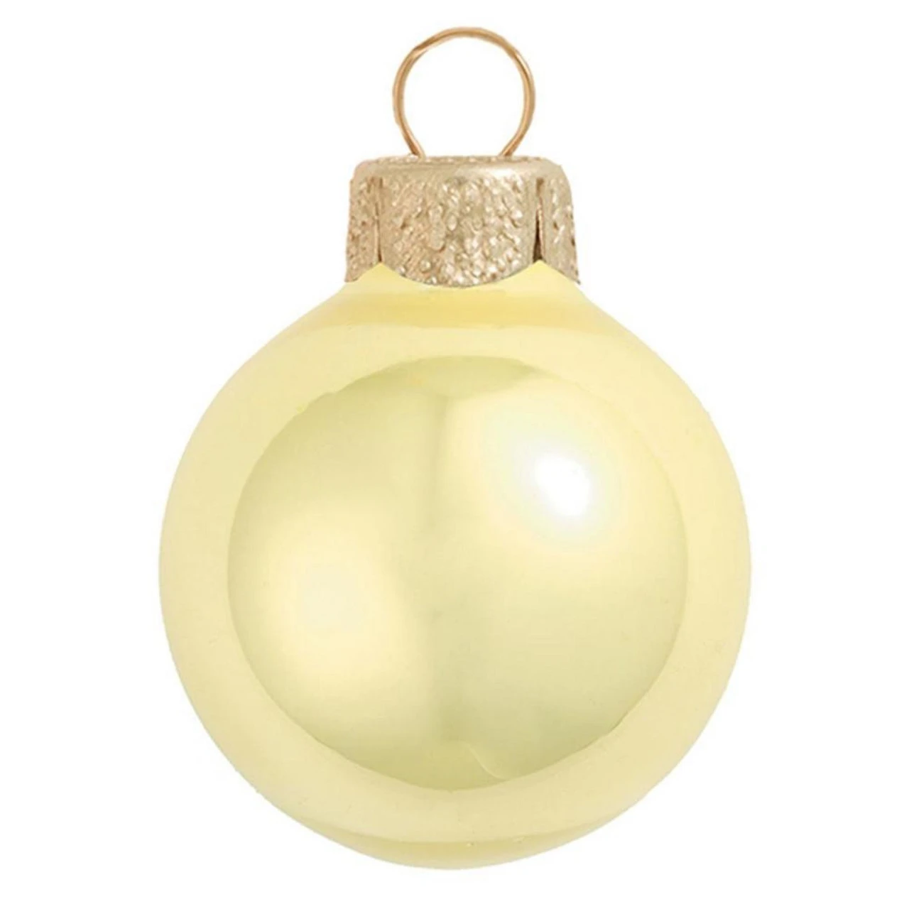 Pearl Soft Yellow Glass Ball Christmas Ornament 7" (180mm) 3 Pearl Soft Yellow Glass Ball Christmas Ornament 7" (180mm)