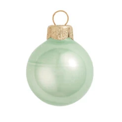 6ct Pearl Shale Green Glass Ball Christmas Ornaments 4" (100mm)