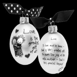 "Love Is The Greatest Gift ..." Marci Glass Christmas Ball Ornament 2.75" (70mm) 7 "Love Is The Greatest Gift ..." Marci Glass Christmas Ball Ornament 2.75" (70mm) -Optimal Christmas Shop dwhi 40052 62490.1687381593