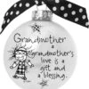 4" Black And White Christmas Ball Ornament With Grandmother's Love Print -Optimal Christmas Shop dwhi 40057 1 84525.1667667400