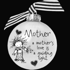 4" Black And White Christmas Ball Ornament With Mother's Love Print 5 4" Black And White Christmas Ball Ornament With Mother's Love Print -Optimal Christmas Shop dwhi 40059 2 30491.1667667416