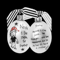 "Now Is The Season For Sharing" Marci Glass Christmas Ball Ornament 2.75" (70mm) -Optimal Christmas Shop dwhi 50054 04875.1687382035