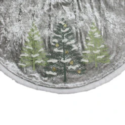 48" Gray And Green Traditional Trees Embossed Christmas Tree Skirt -Optimal Christmas Shop dyno202487198 1 37399.1667536103