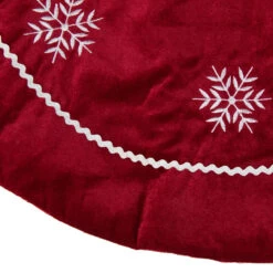 24" Crimson Red And White Snowflakes Christmas Tree Skirt -Optimal Christmas Shop dyno 2243210 1 1 90905.1678131725