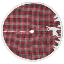 48" Red And Black Plaid Reindeer Christmas Tree Skirt -Optimal Christmas Shop dyno 2486340 1 003 58218.1667575918
