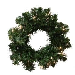 10" Pre-Lit Deluxe Windsor Pine Artificial Christmas Wreath - Clear Lights