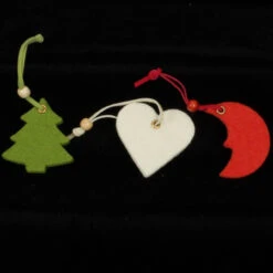Club Pack Of 42 Heart, Moon, And Tree Assorted Colors Felt Ornaments