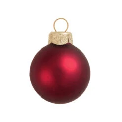 8ct Matte Bordeaux Red Glass Ball Christmas Ornaments 3.25" (80mm)