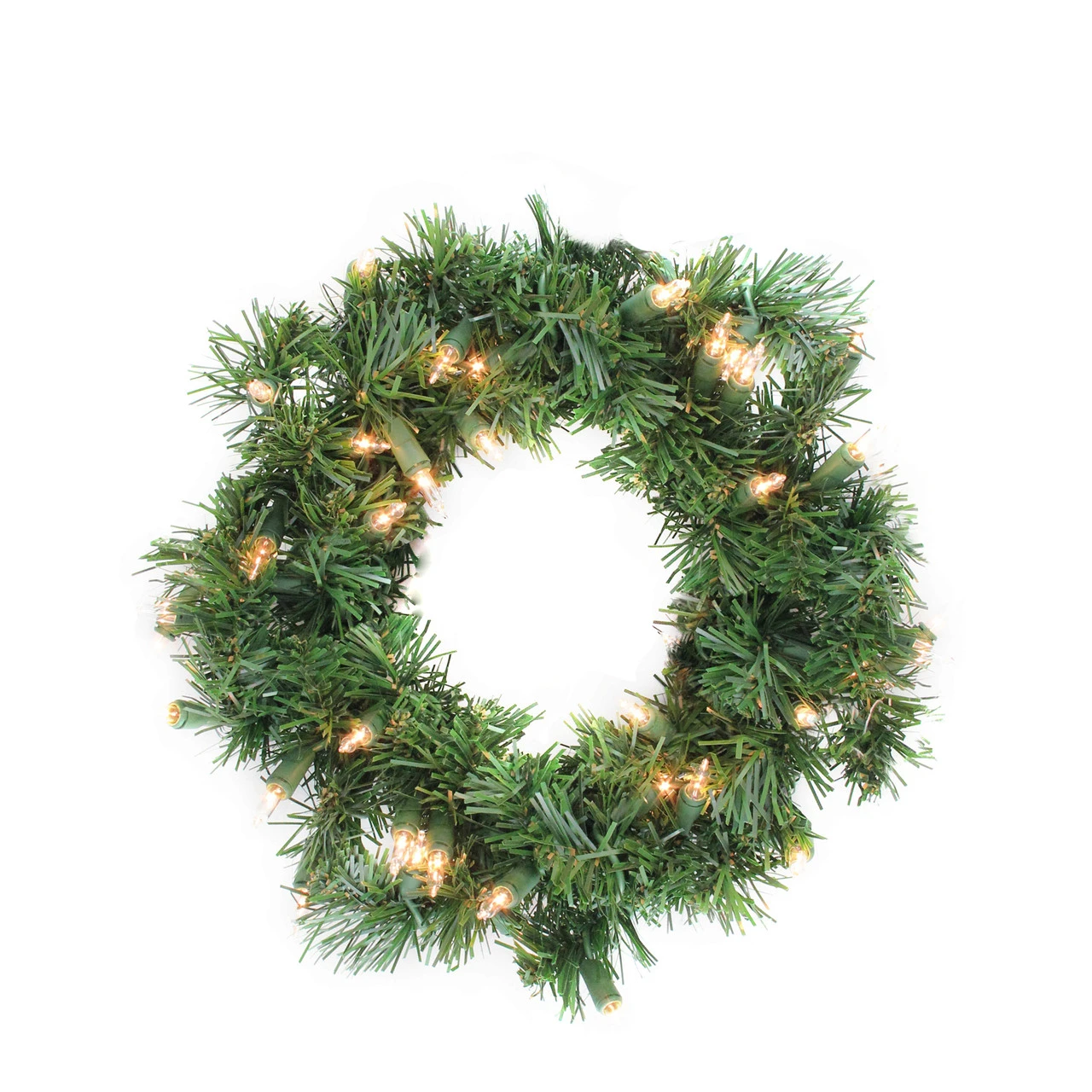 10" Pre-Lit Deluxe Windsor Pine Artificial Christmas Wreath, Clear Lights 3 10" Pre-Lit Deluxe Windsor Pine Artificial Christmas Wreath, Clear Lights