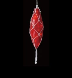 20 Lighted Roped Red Finial Drop Outdoor Christmas Decoration - White Wire