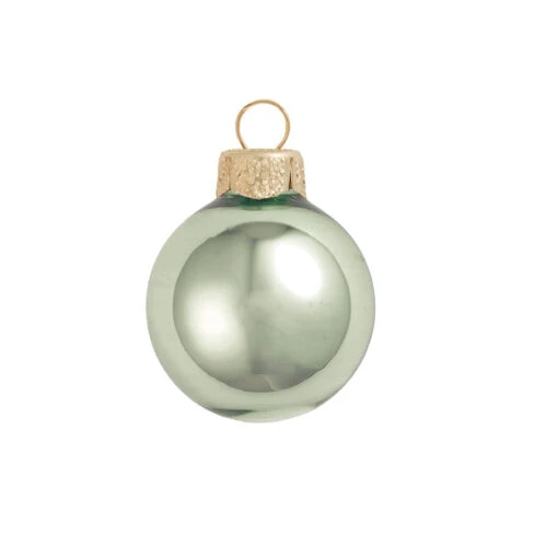 40ct Shale Green Pearl Glass Ball Christmas Ornaments 1.5 (40mm)