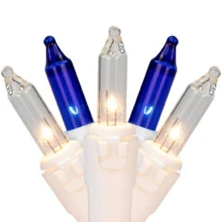 100-Count Blue & Clear Mini Christmas Lights - 21.5ft, White Wire