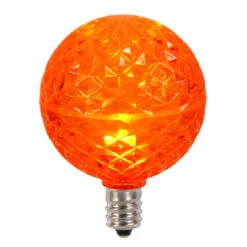 Club Pack Of 25 LED G50 Orange Replacement Christmas Light Bulbs - E12 Base