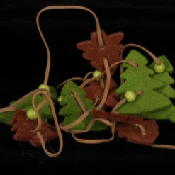 Olive Green And Chocolate Brown Small And Large Trees Felt Garland Ornaments
