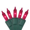 Set Of 50 Pink Perm-O-Snap Mini Christmas Lights - 24.75 Ft, Green Wire -Optimal Christmas Shop gki 100027983 1 95005.1667685980