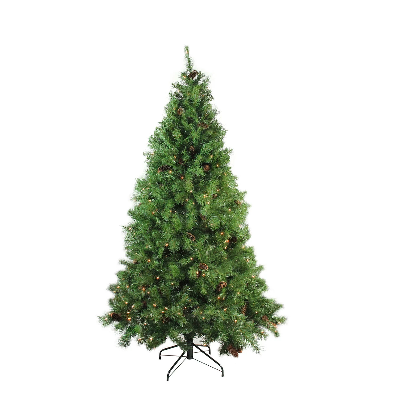7.5' Pre-Lit Green Medium Pine Artificial Christmas Tree - Clear Lights 4 7.5' Pre-Lit Green Medium Pine Artificial Christmas Tree - Clear Lights - Image 2