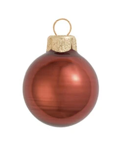 40ct Chocolate Brown Pearl Glass Christmas Ball Ornaments 1.25" (30mm)
