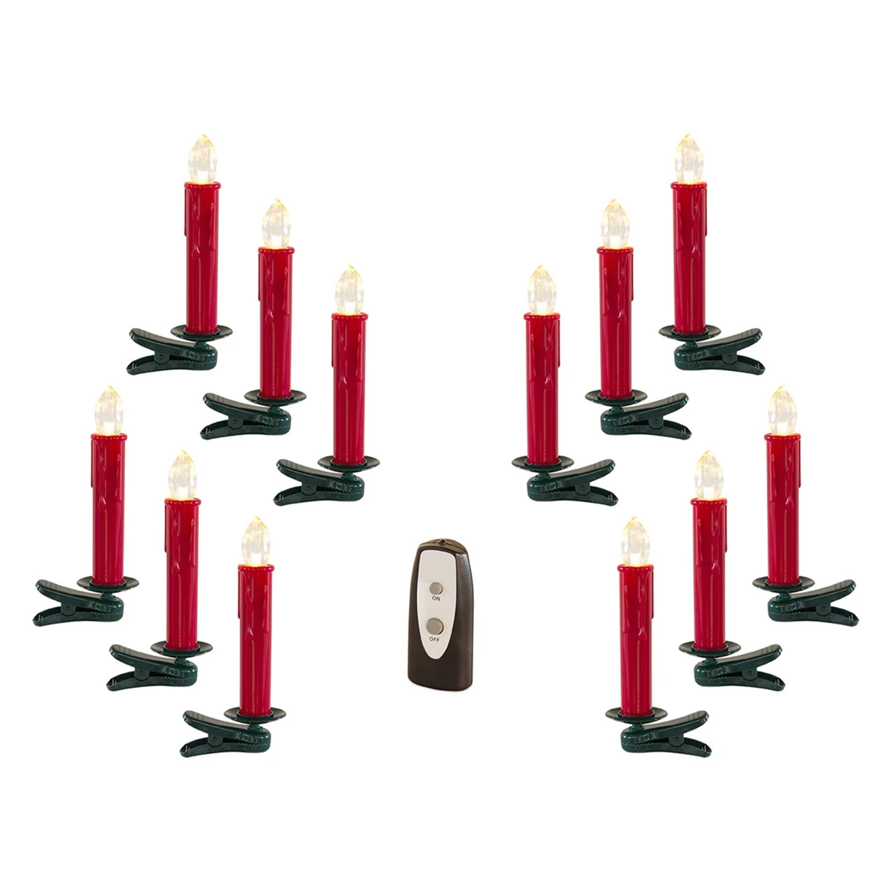 Club Pack Of 24 Red And Green Decorative Artificial LED Clip-On Taper Candle 6.5" 3 Club Pack Of 24 Red And Green Decorative Artificial LED Clip-On Taper Candle 6.5"