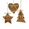 Club Pack Of 24 Wooden Brown Heart, Star And Tree Shaped Hanging Ornaments 4.33" -Optimal Christmas Shop hkz9xyranpvqyxxhzqgh8tovvl56394y 24665.1667536468