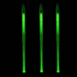 48 LED Lighted Green Dripping Icicle Tube Christmas Lights - White Wire