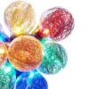 10 Count Multi Color Tinsel Filled Globe Light Set - 6.5 Ft Green Wire -Optimal Christmas Shop hofert201840 71002.1667576940