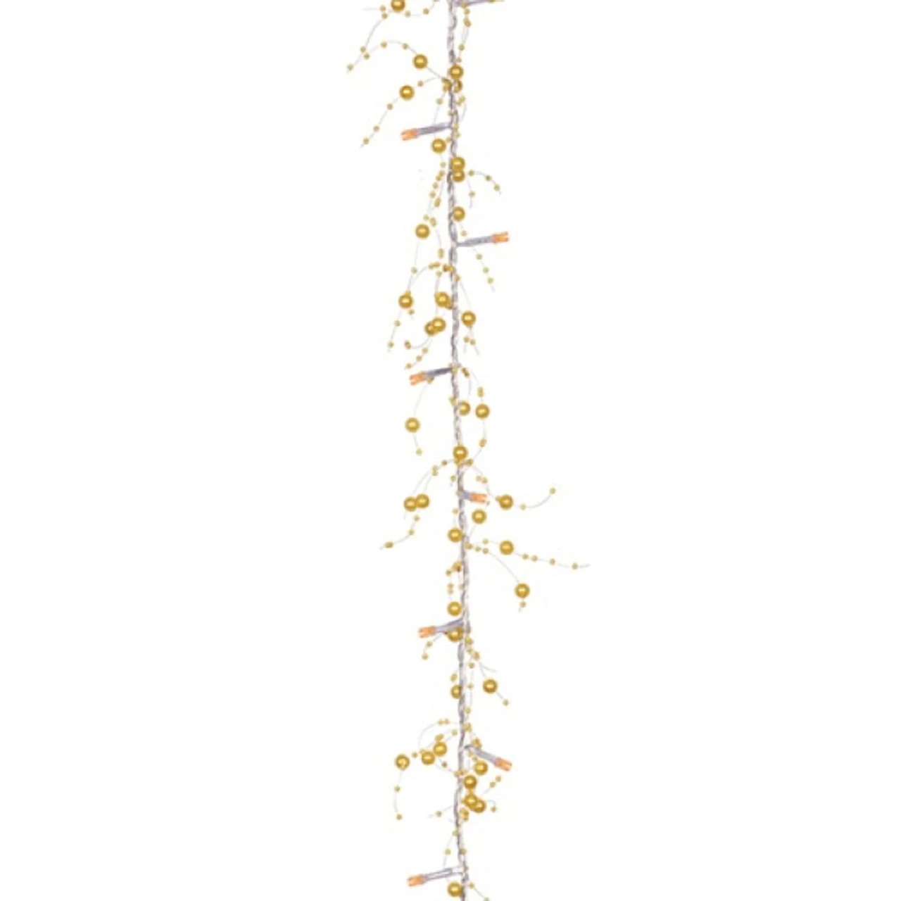 78" Pre-Lit LED Gold Beaded Artificial Christmas Garland 3 78" Pre-Lit LED Gold Beaded Artificial Christmas Garland