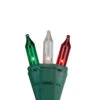 140ct Red, Green, Clear Everglow Chasing Mini Christmas Lights - 48ft, Green Wire -Optimal Christmas Shop hofert202690 gr 35920.1667572560