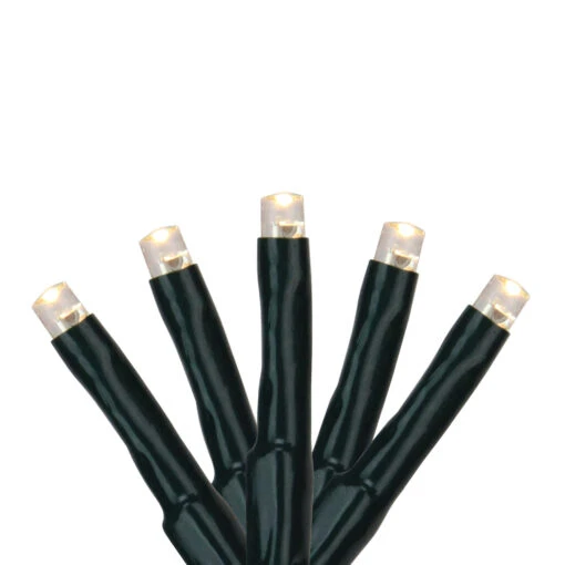 200 Warm White Multi-Function LED M5 Mini Christmas Lights - 20.5 Ft Black Wire