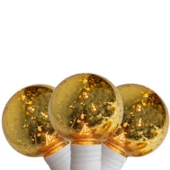 10ct Gold Mercury Glass Style G40 Globe Patio Lights - 5.25ft, White Wire