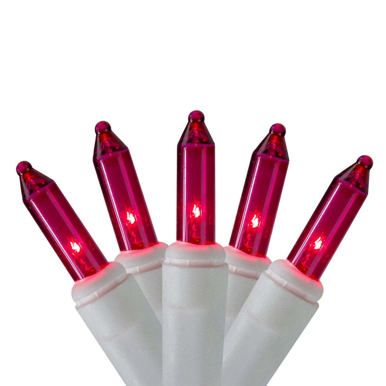 100-Count Pink Mini Icicle Christmas Lights, 4.6ft White Wire 3 100-Count Pink Mini Icicle Christmas Lights, 4.6ft White Wire