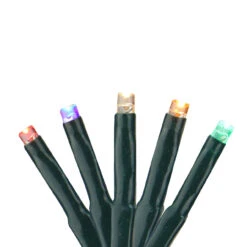 Set Of 200 Black LED Cluster Christmas Lights - 19 Ft Green Wire