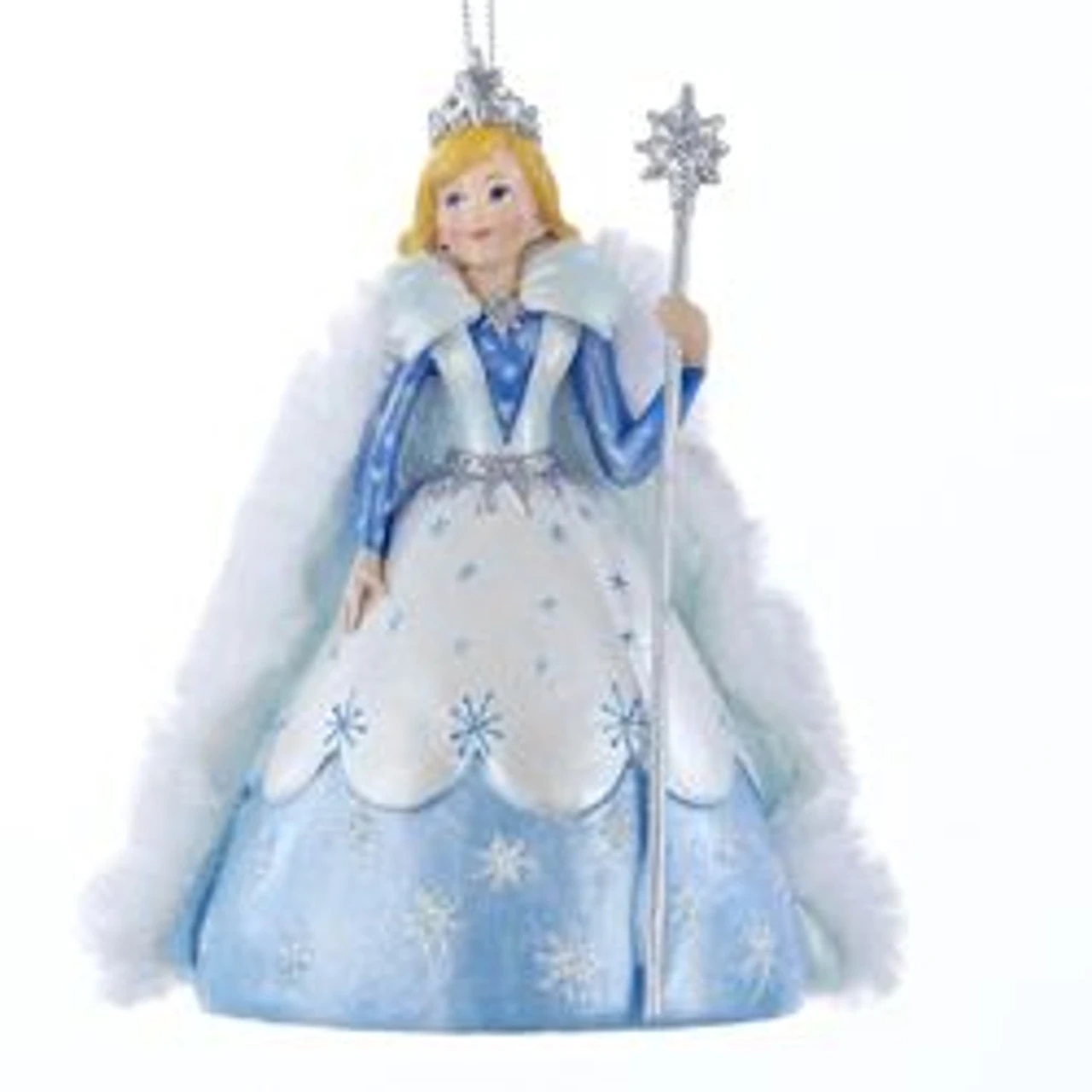 4.75" Blue And White Princess Garden Snow Queen Decorative Christmas Ornament 3 4.75" Blue And White Princess Garden Snow Queen Decorative Christmas Ornament